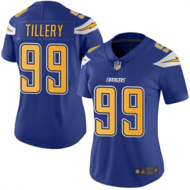 Los Angeles Chargers NFL Football Jerry Tillery Electric Blue Jersey Women Limited #99 Rush Vapor Untouchable->youth nfl jersey->Youth Jersey
